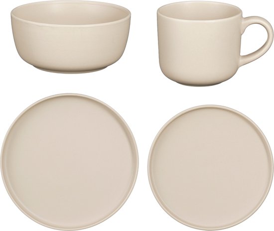 Mica Decorations Ozzu Geschirrset für 4 Personen - Steingut - Taupe