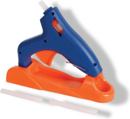 Toolland Kabellose Klebepistole 25 W/230 VAC, schnelles Aufheizen, Temperatur 170~180 °C, abnehmbares Kabel, automatische Kleberzufuhr, inklusive 3 Klebepatronen, Kabel 1,4 m, ideal für schnelle Reparaturen