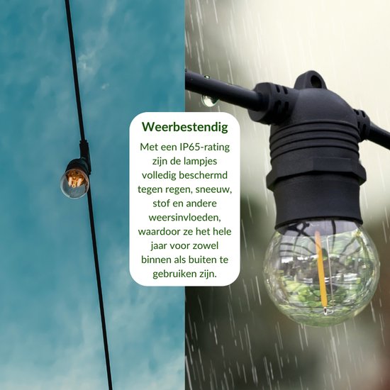 ein sonniger Tag Lichtschnur im Freien - Lichtgirlande - Lichtschnüre für den Außenbereich - Bobby Cable - warmweißes Licht - 10 Meter - led - Lichtschnur für den Innen- und Außenbereich - Lichtschnüre - Lichtschlauch für den Außenbereich - 10 led Glühbir
