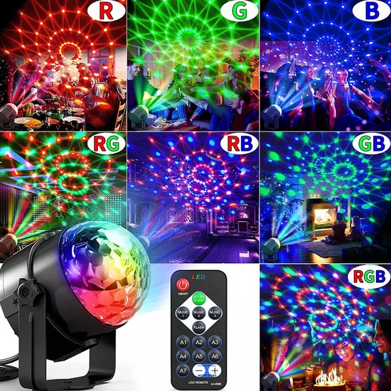 Denver Rotating Disco Light - LED - Discokugel - Musikgesteuert - Fernbedienung - Erwachsene / Kinder - LDB318