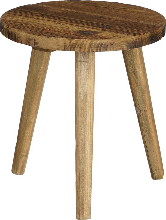 Mica Decorations Bold Beistelltisch - H28 x Ø26 cm - Recyceltes Holz - Braun