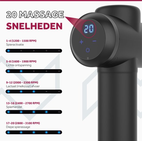 Northwall Massage Gun Professional Prime - Massagepistole mit Etui und 7 Aufsätzen, einschließlich Eichenmassagekopf - Leistungsstarkes und kabelloses Sport- und Entspannungsmassagegerät