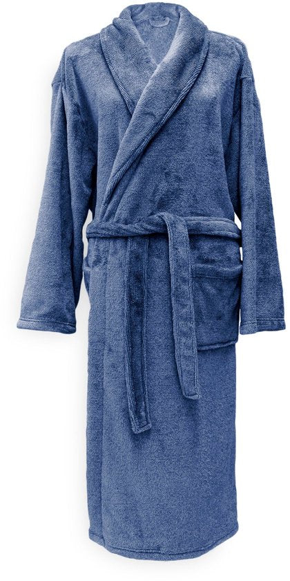 ZoHome Cara Bademantel lang - Fleece - Größe L - Indigoblau