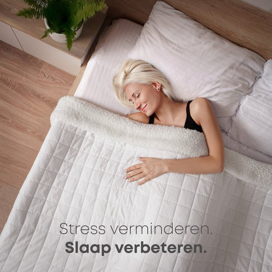 CozySense® Gewichtsdecke 6 kg - Gewichtsdecke - Gewichtsdecke - GLASS-Flow® Druckverteilung - 135x200 - Flanell Samt & Sherpa - Hypoallergen - Weiß