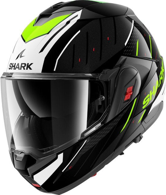 SHARK Oxo Rydger Schwarz Weiß Gelb KWY System Helm - Größe L - Helm