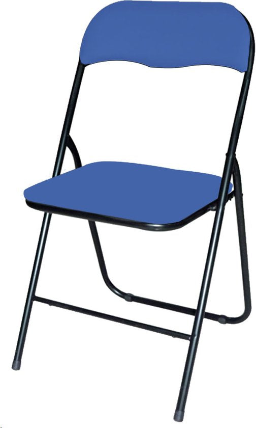 BRASQ Klappstuhl Blau Schwarz - Klappstuhl - Klappstuhl 43x38x78 cm - PVC - Esszimmerstuhl