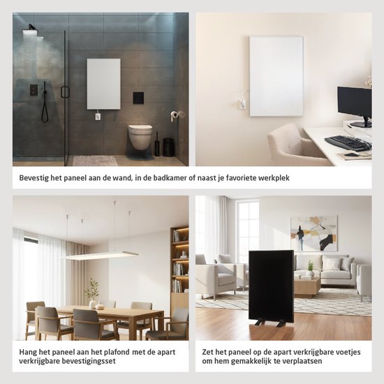 Livn Infrarot-Heizpaneel Plus 600, 120 x 60 cm, schwarz – 600 W Leistung – Steuerung über App