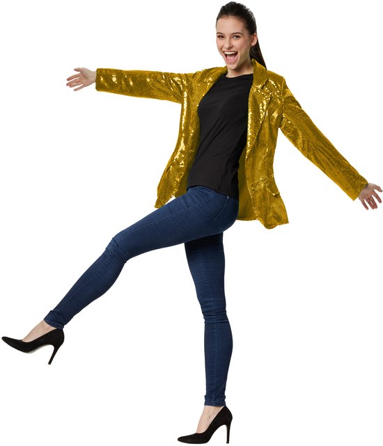 Dressforfun Faschingskostüm Paillettenmantel Gold – Damen – Größe L