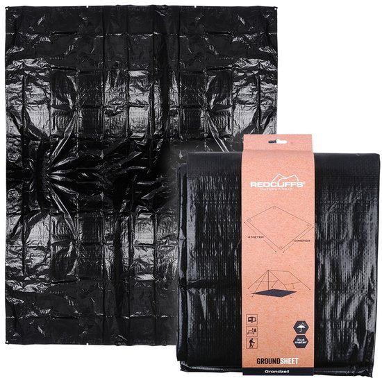 RedCliffs - Zeltboden und Apsis - Wasserdicht - 300x400 cm - Schwarz - Mit Ösen