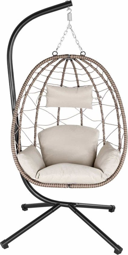Juskys - Aria Hängesessel - Inklusive Untergestell - Beige
