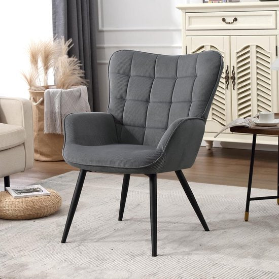 WOLTU Wing Chair, Modern, Relaxsessel, Fernsehsessel, Bequem, Lesesessel, Wohnzimmer, Sessel, Liegesessel, Metallbeine, Sessel