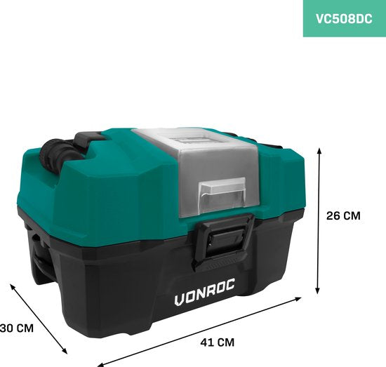 VONROC Kompakter Allzweckreiniger / Staubsauger - 20V - Inkl. diversem Zubehör - Ohne Akku & Ladegerät
