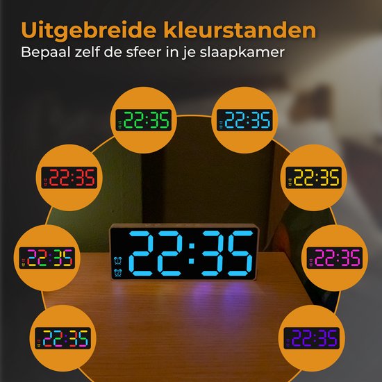 Nuvance Digitaler Wecker - Digitaluhr - Wecker für Kinder & Erwachsene - Reisewecker - Schlafzimmer - Led Wecker Digital