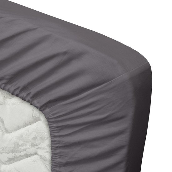 Ten Cate Spannbetttuch - Spannbetttuch Topper 160x200 - Spannbetttuch 160x200 - Geeignet für Topper Matratze 160 x 200 - Baumwolle Satin - Topper Matratze 160x200 - Eckhöhe 10 cm - Anthrazit