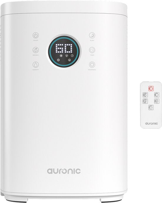 Auronic Luftbefeuchter - 4 Liter - 40m2 - Geeignet für Wohnzimmer, Büro, Schlafzimmer, Babyzimmer und mehr - Mit Aromatherapie - BPA-frei - Weiß