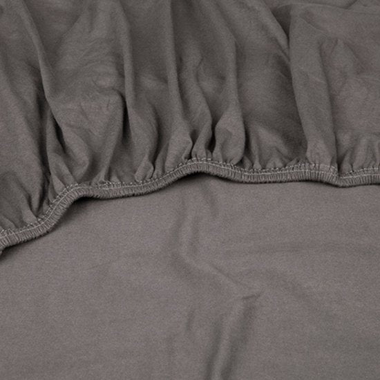 Kayori Shizu Splittopper Spannbetttuch Jersey - 180x200-220cm - Matratzenstärke 12 cm - Bio-Baumwolle - Anthrazit