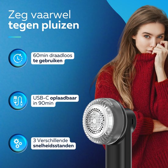 Beepro® Elektrischer Fusselentferner - Entblätterer - Fusselknipser - Kabellos und wiederaufladbar