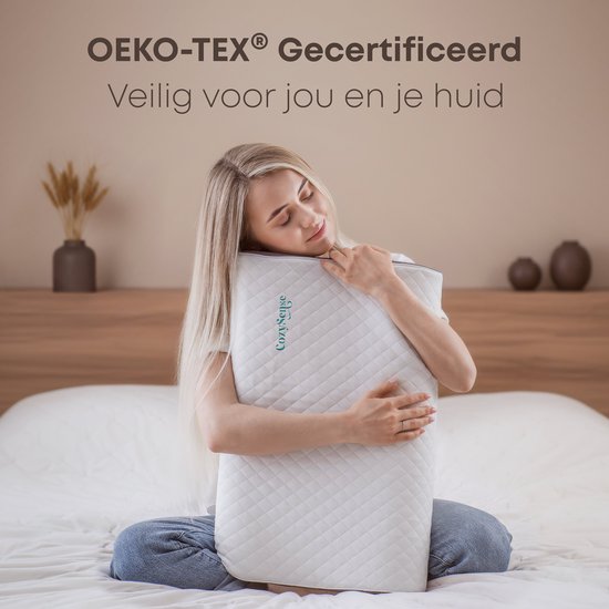 CozySense® Kopfkissen - Orthopädisches Kopfkissen - Ergonomisches Kopfkissen - Memory Foam gegen Nackenschmerzen - Inkl.