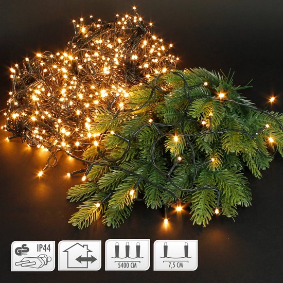 54 Meter LED-Leuchten / LED-Schnur mit 720 LEDs warm/weiß | für den Innen- und Außenbereich