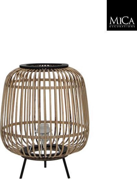 Mica Decorations Nimes Tischlampe - H37 x Ø29 cm - Bambus - Hellbraun
