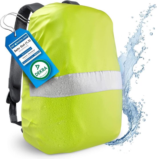 NEXTCOVER® Universal Backpack Rain Cover [AquaShield] - Rucksack Regenschutz wasserdicht als zusätzlicher Schutz für Rucksack wasserdicht - Rucksack Regenschutz reflektierend - Neon Grün