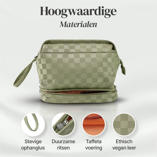 Skycases Travel Essentials - Kulturtasche und Make-up-Organizer - wasserdicht und kompakt - geeignet für Reisen und den täglichen Gebrauch - Unisex - Matcha Grün