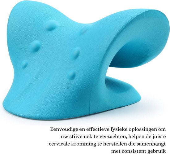 Merkloos Ergonomisches Nackenkissen - Unterstützung der Halswirbelsäule - Chiropraktik Kissen für Entspannung und Komfort - Blau