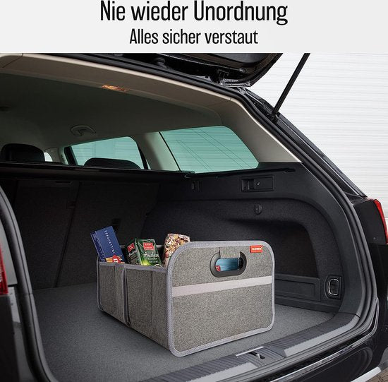 HELDENWERK Faltbare Kofferraumtasche mit rutschfestem Klettverschluss - Kofferraum-Organizer, Auto-Faltbox, Einkaufstasche - verstärkt und stabil