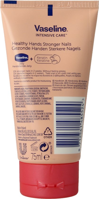 Vaseline – Handcreme – Gesunde Hände, stärkere Nägel – 75 ml