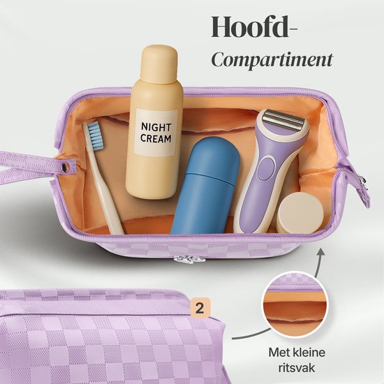 Skycases Travel Essentials - Kulturtasche und Make-up-Organizer - wasserdicht und kompakt - geeignet für Reisen und den täglichen Gebrauch - Unisex - lila