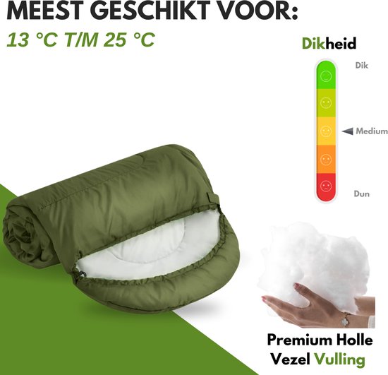 Vertrex Tri-Season Adventure Mumienschlafsack - Schlafsäcke Erwachsene - Camping - Grün