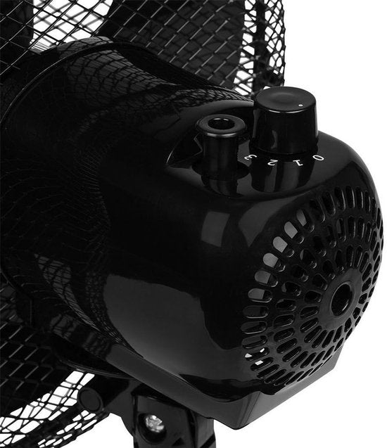 Tischventilator 30 cm - 3 Geschwindigkeiten - 85° Oszillation - Einstellbarer Luftstrom - Tristar VE-5725 - Schwarz