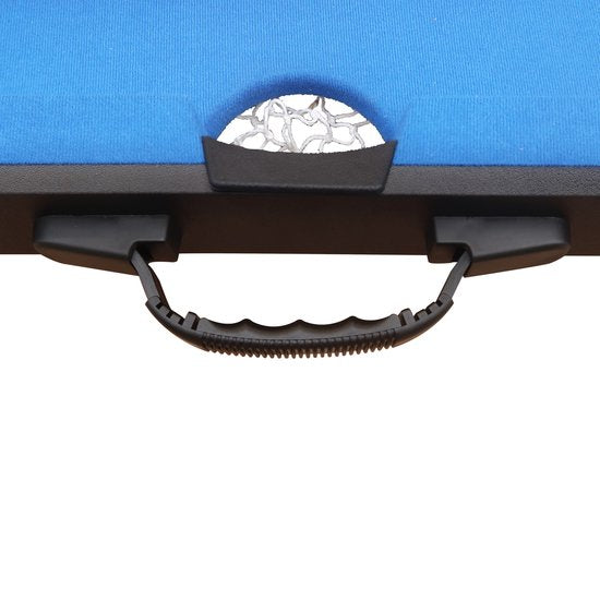 Cougar Pool Table Mini Portable Schwarz/Blau - Handlicher Griff - Inkl. Bälle - 118x64x12cm