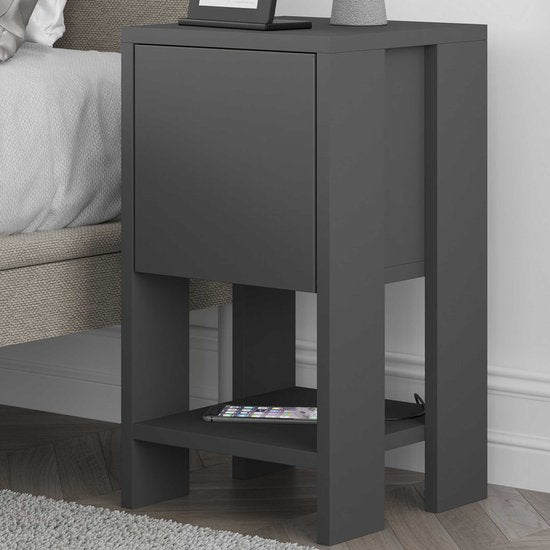Nachttisch - Stilvolles Anthrazit - 30x55x30cm - Langlebiges Melamin