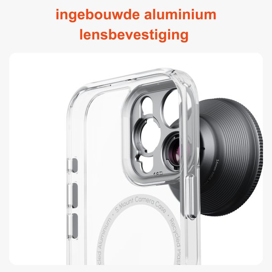iPhone 16 Pro Kameratasche transparent - Quick Lens Attachment - kristallklares Design - MagSafe-kompatibel - 2M Fallschutz - langlebiges Recycling-Material - drahtloses Aufladen