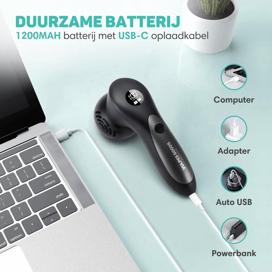 Vulpes Goods® BeautyCare - Elektrischer Hornhautentferner PRO - Inkl. 6 Hornhautscheiben - Hornhautentferner elektrisch - Professionelles Hornhautentferner-Set, 10-teiliges Pediküre-Set und Reisetasche - Fußfeile - Usb aufladbar - IPX7 wasserdicht