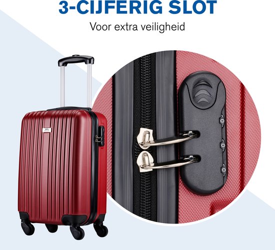 Slazenger - Kofferset 2 Stück - Handgepäcktrolley 26L und geräumiger Reisekoffer 71L - Burgunderrot