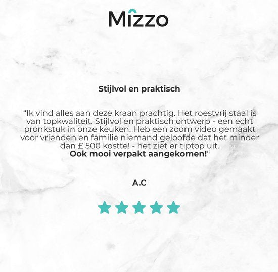 Mizzo Trigo Küchenarmatur mit herausziehbarer Handbrause - Hohe Mischbatterie 44 cm - Matt - Edelstahl