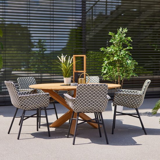 Hartman Athens Gartenstuhl - Nouveaux Rotin Weiß-Schwarzes Geflecht