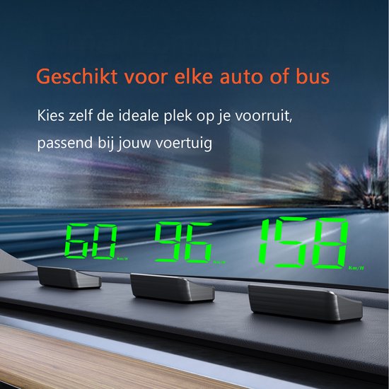 Tech Essentials Automatic - GPS Geschwindigkeitsmesser Auto HUD - USB-C - Grün - Head Up Displays - Plug and Play
