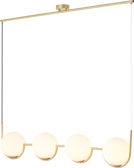 Brilliant Glint Hängeleuchte 4-flammig Holz/Messingglas/Metall 4x D45, E14, 40 W, Geeignet für Hängeleuchte (nicht im Lieferumfang enthalten)