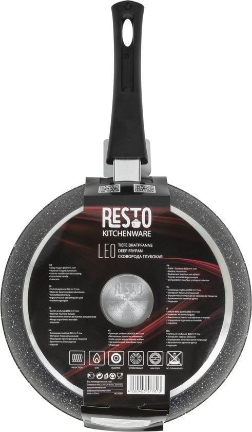 Resto Leo Casserole - Ø26 cm - Geschmiedetes Aluminium - 4-Schicht Pfluon Antihaftbeschichtung - Induktionspfanne - Backofenfest bis 200°C (ohne Griff)