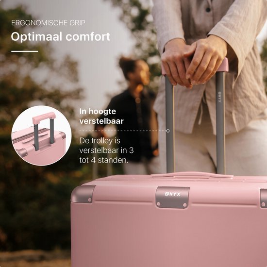 ONYX Hybrid Pro Check-in Koffer Medium 70 Liter - Recyceltes Polycarbonat und reißverschlussloses Design - Reisekoffer mit TSA-Schloss und Spinnerrollen - Candy Pink