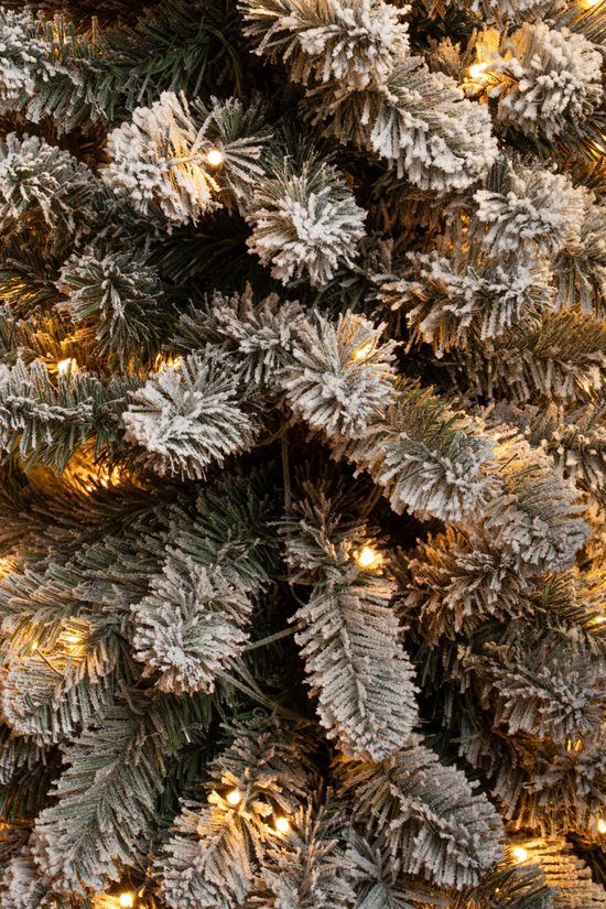 Black Box Trees Charlton Schmaler Künstlicher Weihnachtsbaum mit warmweißen LED-Lichtern - H215 x Ø56 cm - Grün mattiert