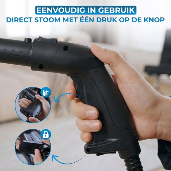 Powell Dampfreiniger - Teppichreiniger - Handdampfreiniger - Fleckenreiniger - Dampfreiniger - Reiniger - Inklusive Zubehör - Für Boden, Sofa, Bad, Teppich und Fenster - Schwarz