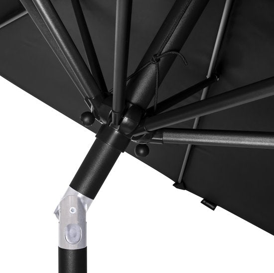 VONROC Premium Stick Sonnenschirm Recanati Ø300cm - Inkl. Schutzhülle - Runder Sonnenschirm - Neigbar - UV-beständiges Tuch - Schwarz
