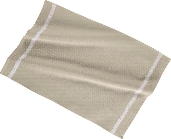 Küchentuch 50x70cm, 3er Set, farbiger Streifen in der Mitte, sand