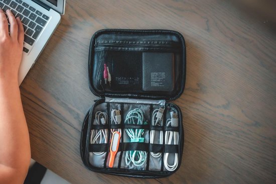 Kabelorganisationstasche - geeignet für eReader, Ladegeräte und Elektronikzubehör - Reisetasche für Kabel - Sunflake