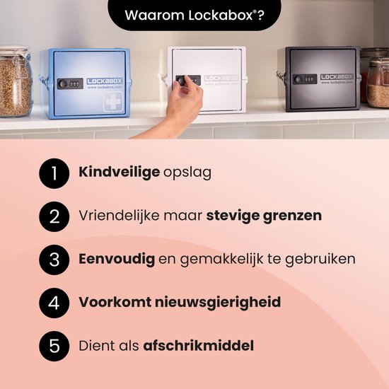 Lockabox One™ Aufbewahrungsbox mit Zahlenschloss - Abschließbarer Medizinschrank - Polycarbonat-Tresor - kühlschrank- und gefrierschrankgeeignet - 10,5 Liter - 31 x 21 x 17 cm
