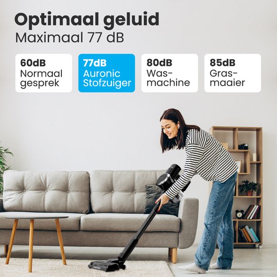 Auronic Stabstaubsauger Cordless - Selbststehender Stabstaubsauger - Ohne Beutel - 220W - Staubsauger - Schwarz
